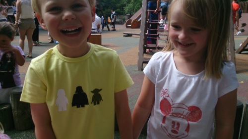 Sam and charlotte in t-shirts