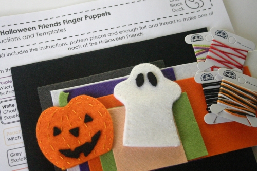 Halloween Friends Finger Puppet Kit Contents