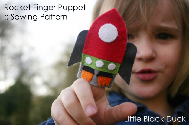 Rocket Finger Puppet Sewing Pattern