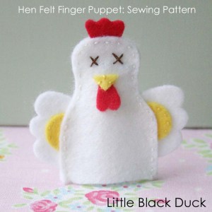Hen Finger Puppet Sewing Pattern